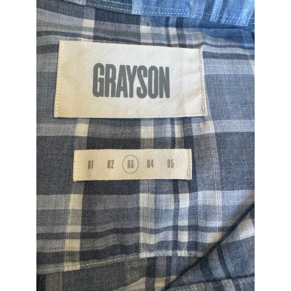 Grayson The Hero Shirt Women’s Size 3/M Blue Gray Plaid Cotton Button Up - Picture 4 of 5